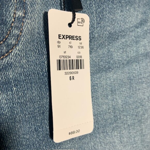 NWT Express Skyscraper Women Y2K Style Mid Rise Bootcut With Slits Jeans Size 6R - Picture 5 of 10